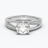 Duet Round Brilliant Split Pave Ring