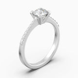 Graduate Round Brilliant Tapered Pavé Ring