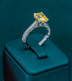 Lacey Yellow Cushion Ring