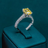 Lacey Yellow Cushion Ring