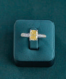 Lacey Yellow Cushion Ring