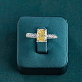 Lacey Yellow Cushion Ring