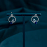 Lunara Sapphire Halo Earrings