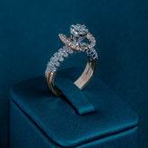 Amandine Round Halo Twist Ring