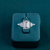Classic Emerald Trillion Trilogy Ring