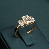 Classic Emerald Oval Trilogy Ring