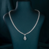 Pear Tennis Necklace with Pear Drop