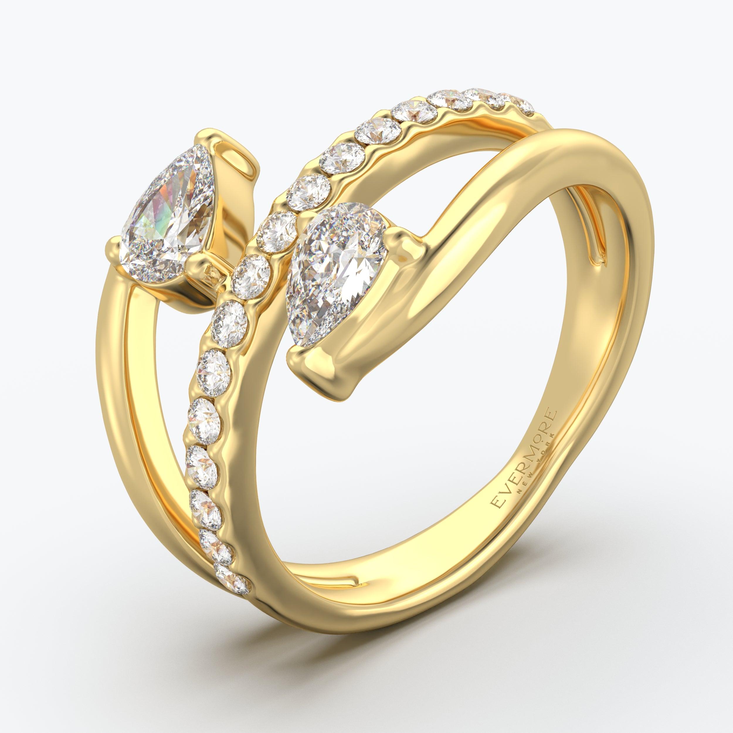 The Akin Pear Cut - Yellow Gold / 0.5 ct - Evermore Diamonds