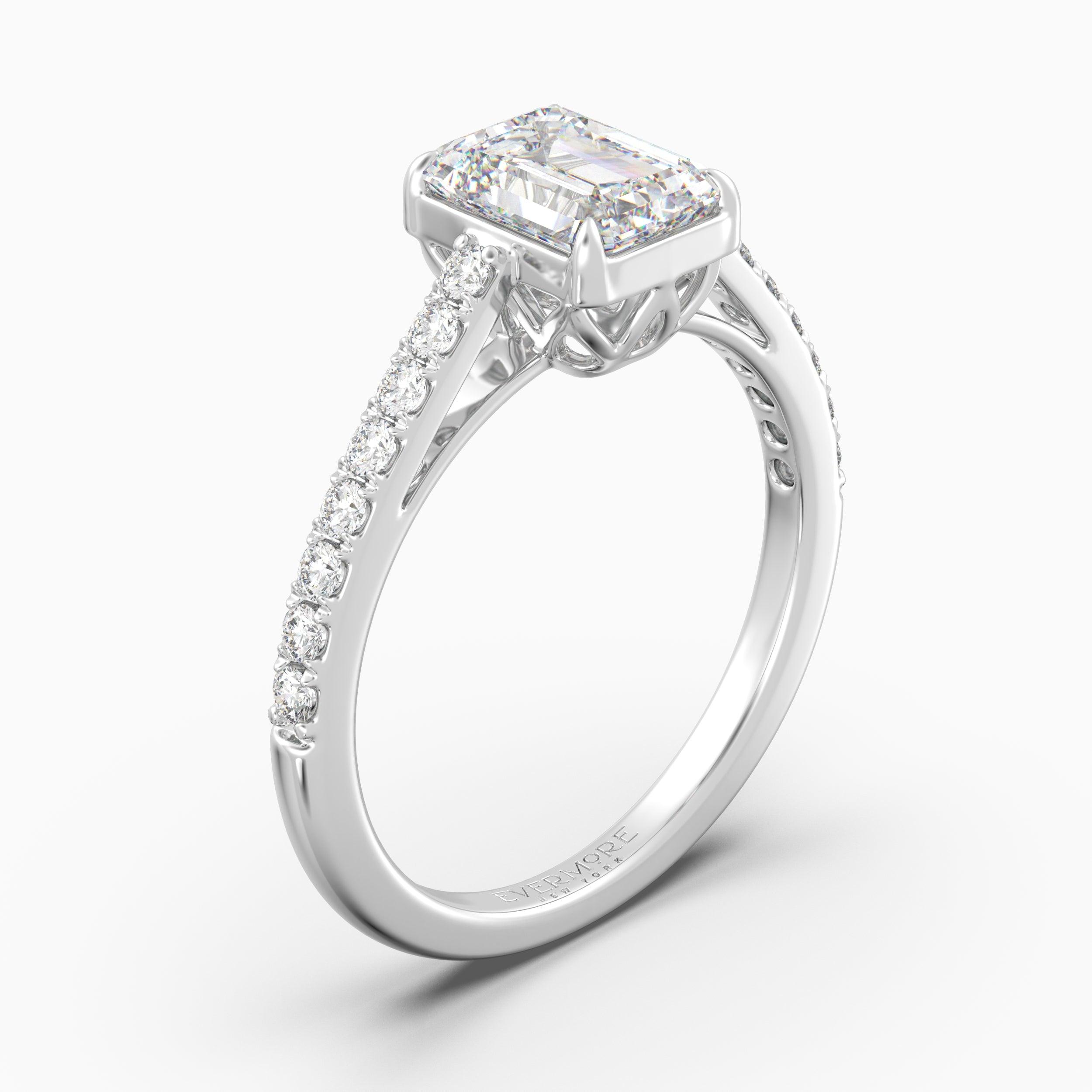 The Aloft Emerald Cut - White Gold / 0.5 ct - Evermore Diamonds