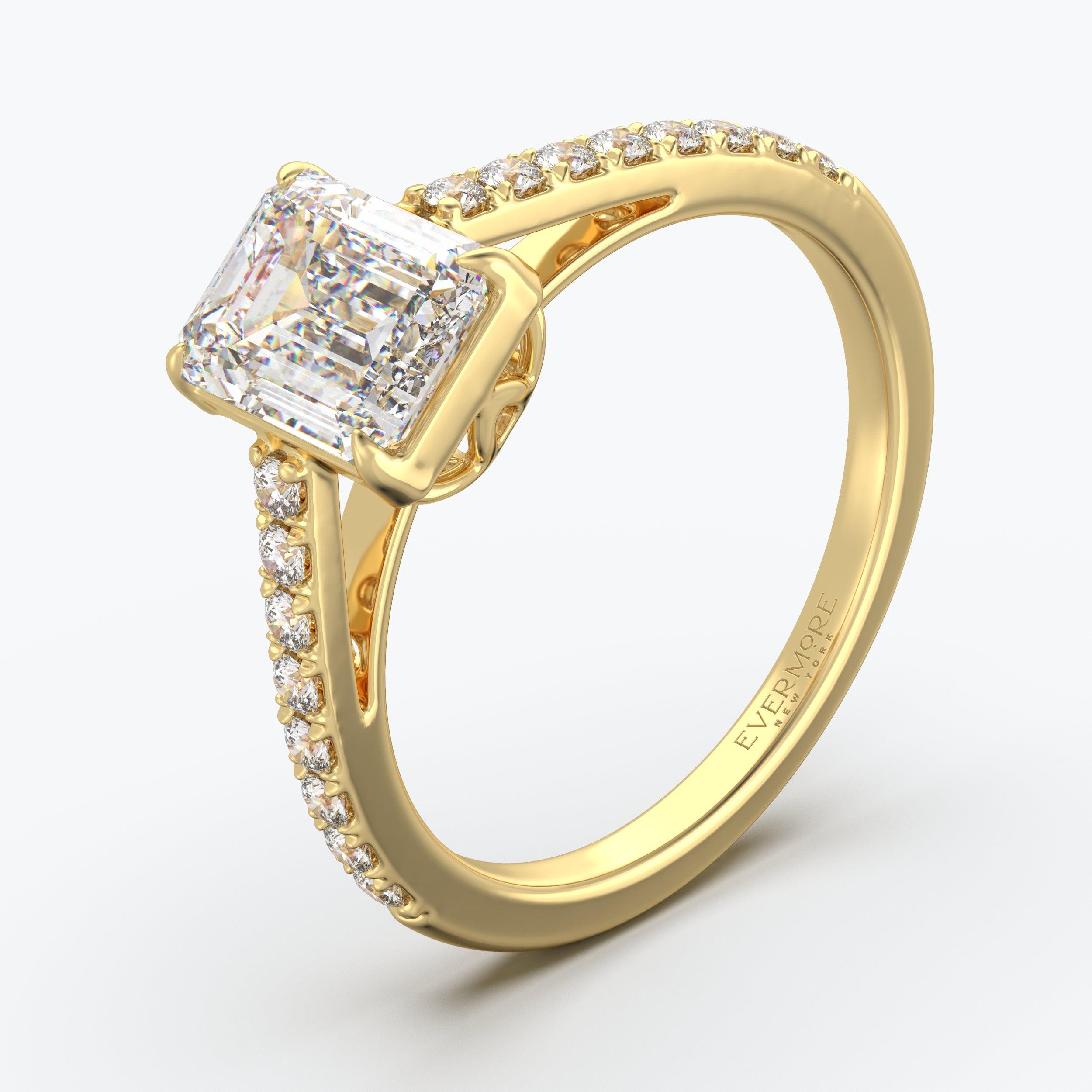 The Aloft Emerald Cut - Yellow Gold / 0.5 ct - Evermore Diamonds
