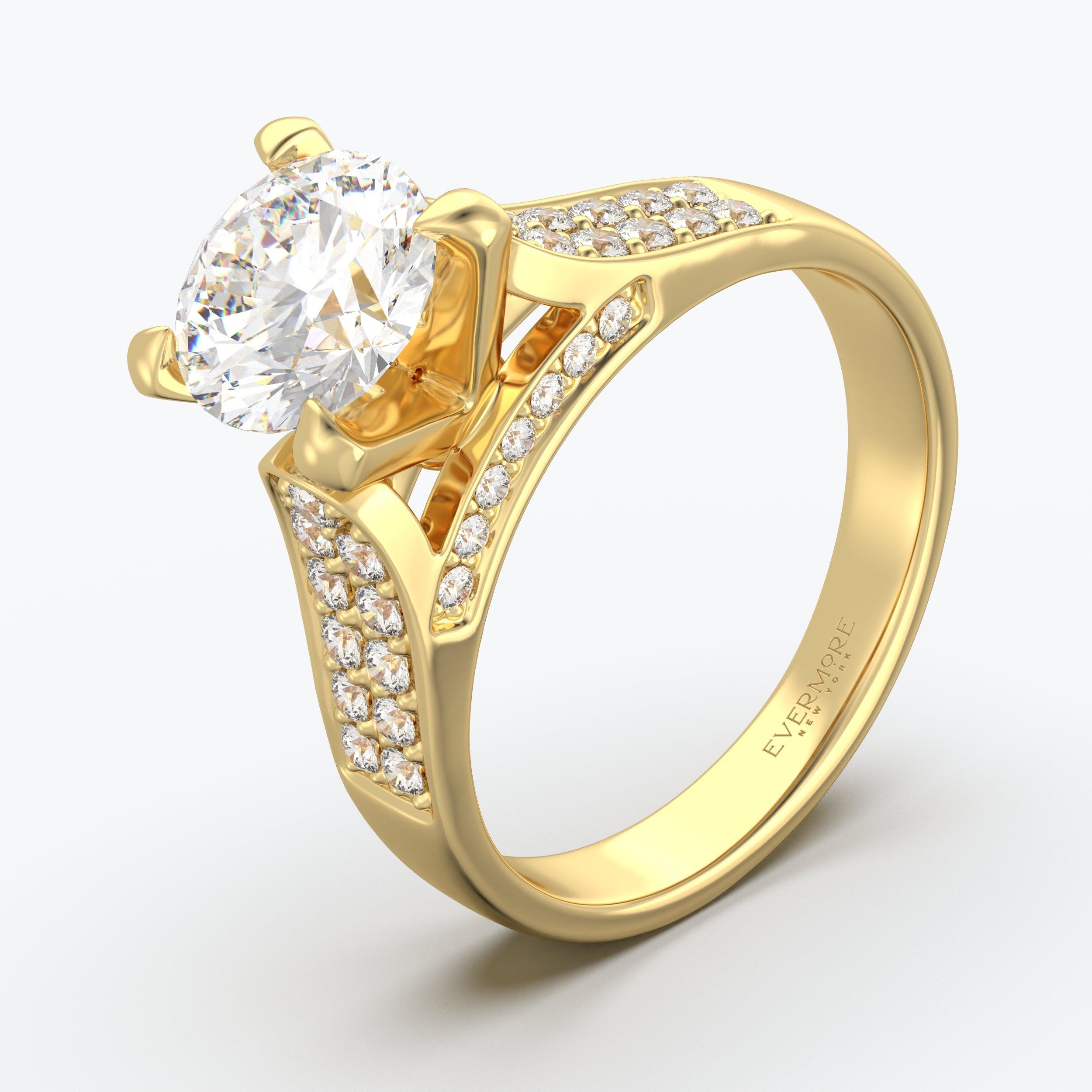 The Eleve Round Brilliant - Yellow Gold / 0.5 ct - Evermore Diamonds