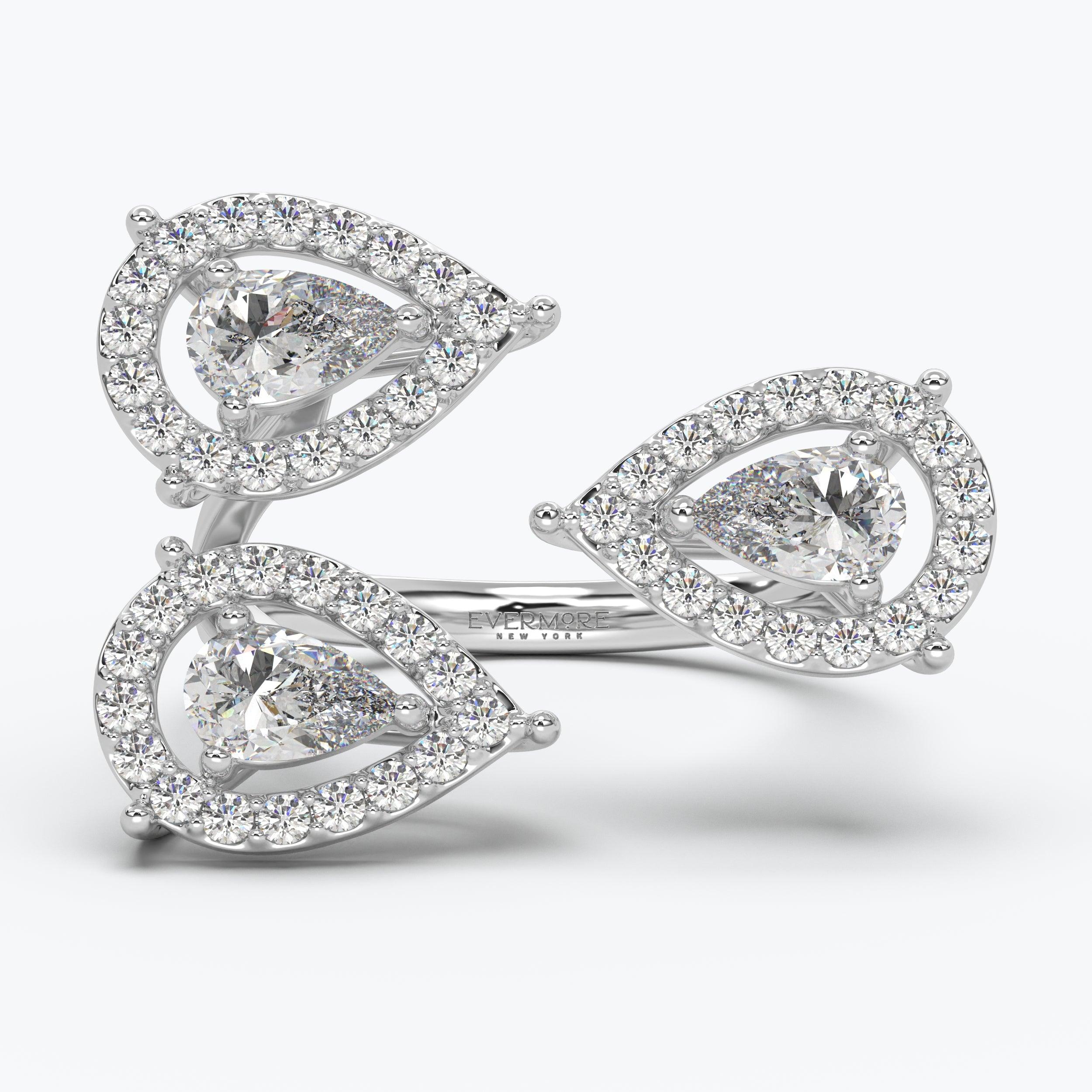 The Emory Pear Cut Halo - White Gold / 0.5 ct - Evermore Diamonds