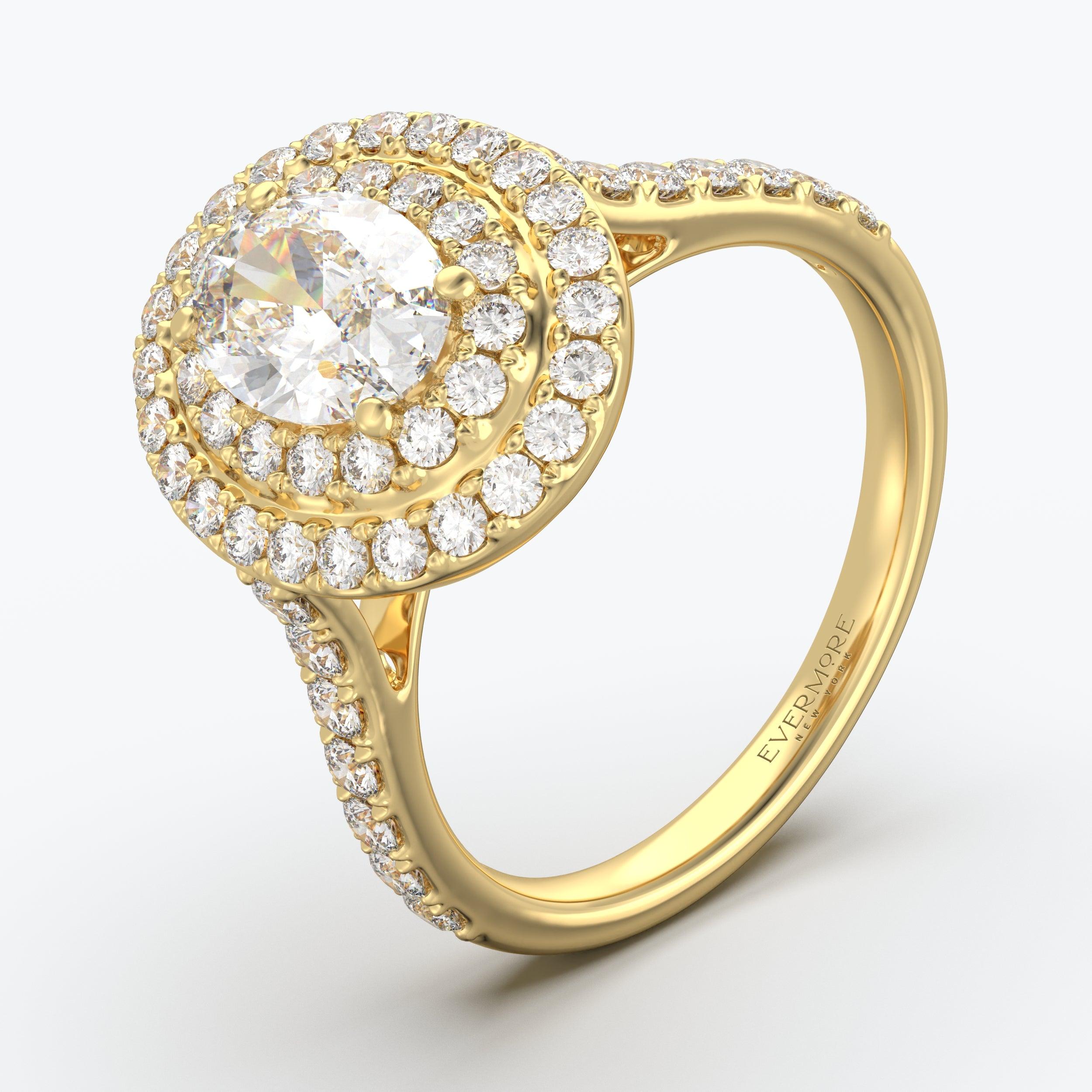 The Grab Oval Cut Halo - Yellow Gold / 0.5 ct - Evermore Diamonds