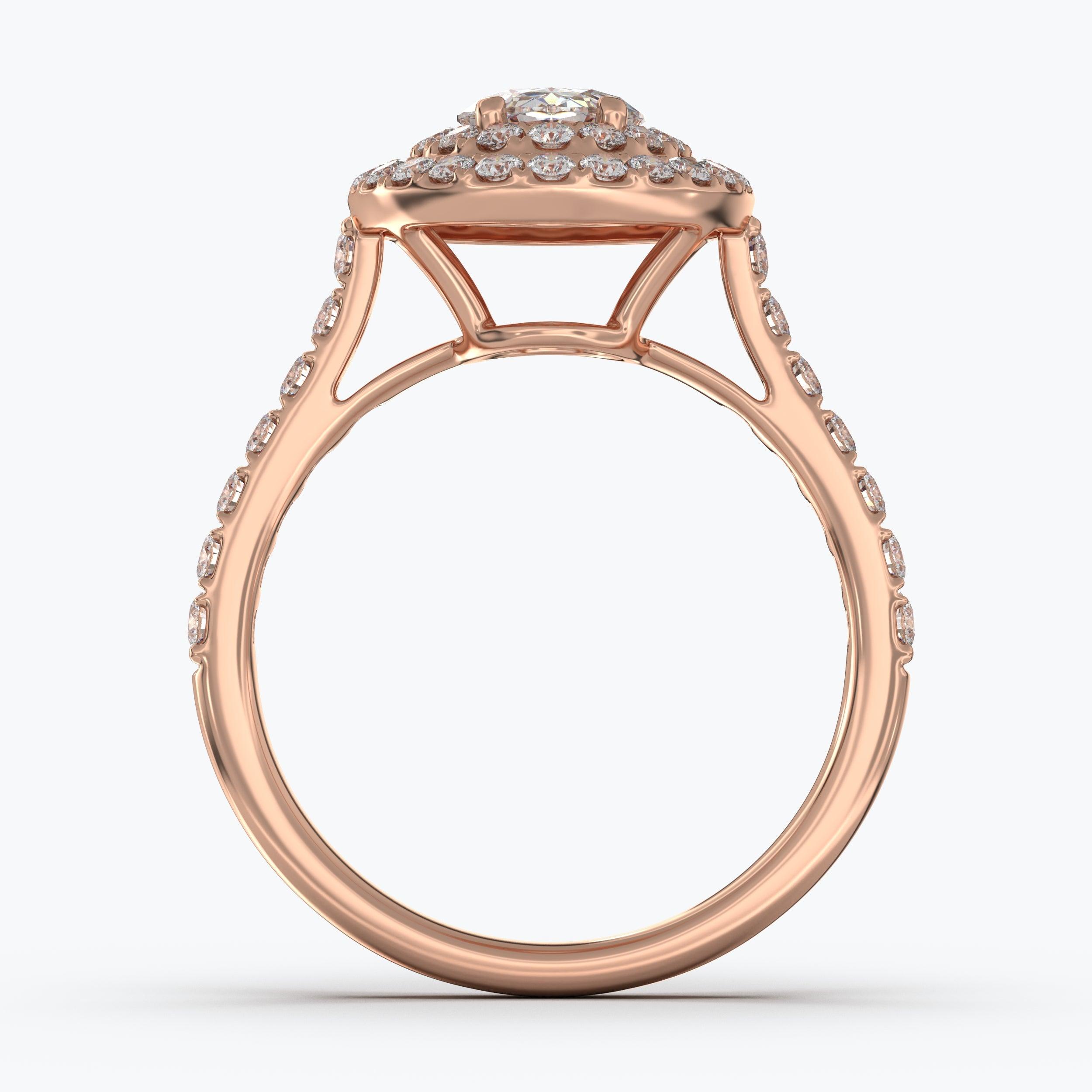The Grab Oval Cut Halo - Rose Gold / 0.5 ct - Evermore Diamonds