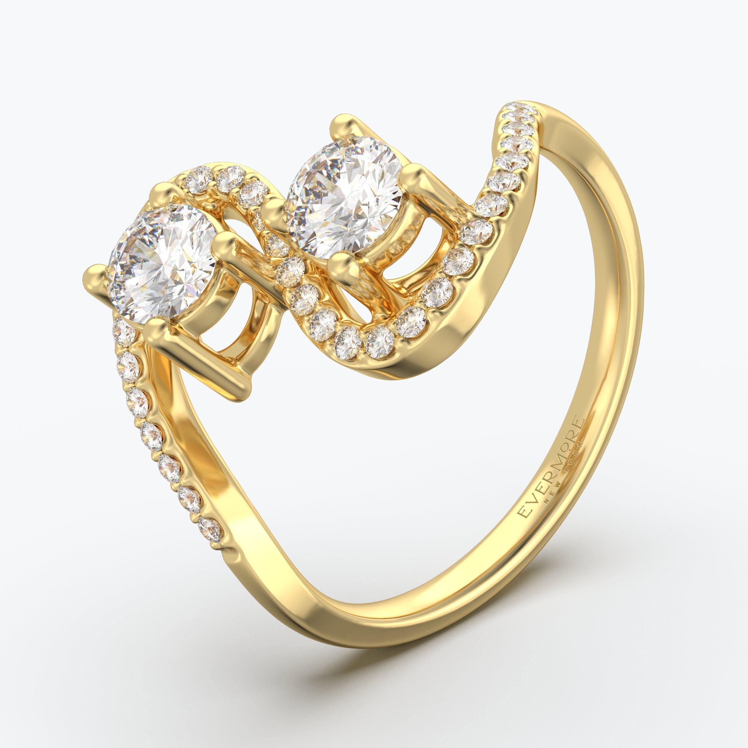 The Twirl Round Brilliant - Yellow Gold / 0.5 ct - Evermore Diamonds