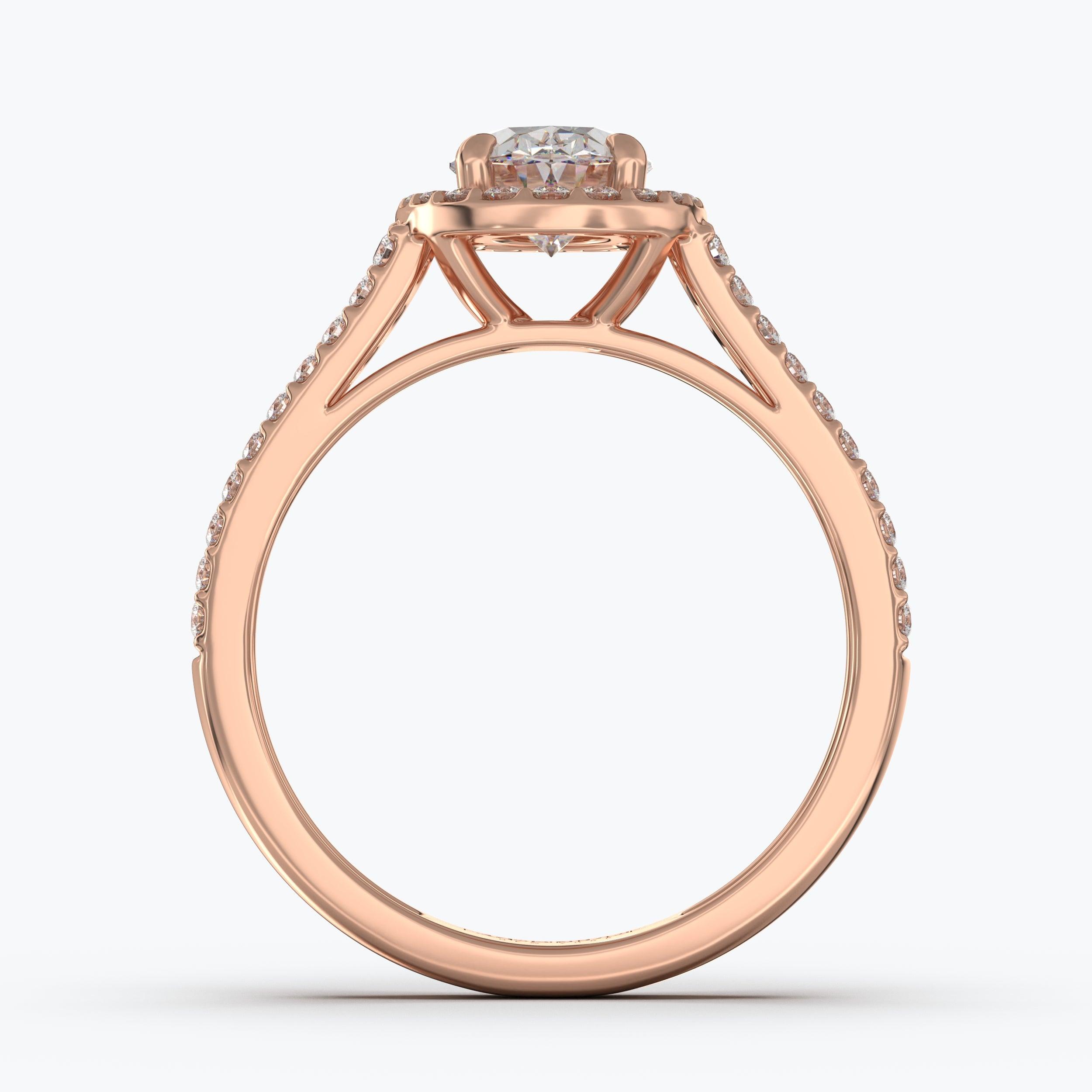 The Volte Oval Cut Halo - Rose Gold / 0.5 ct - Evermore Diamonds