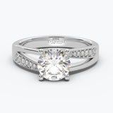 Duet Round Brilliant Split Pave Ring