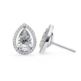 Royal Pear Halo Studs