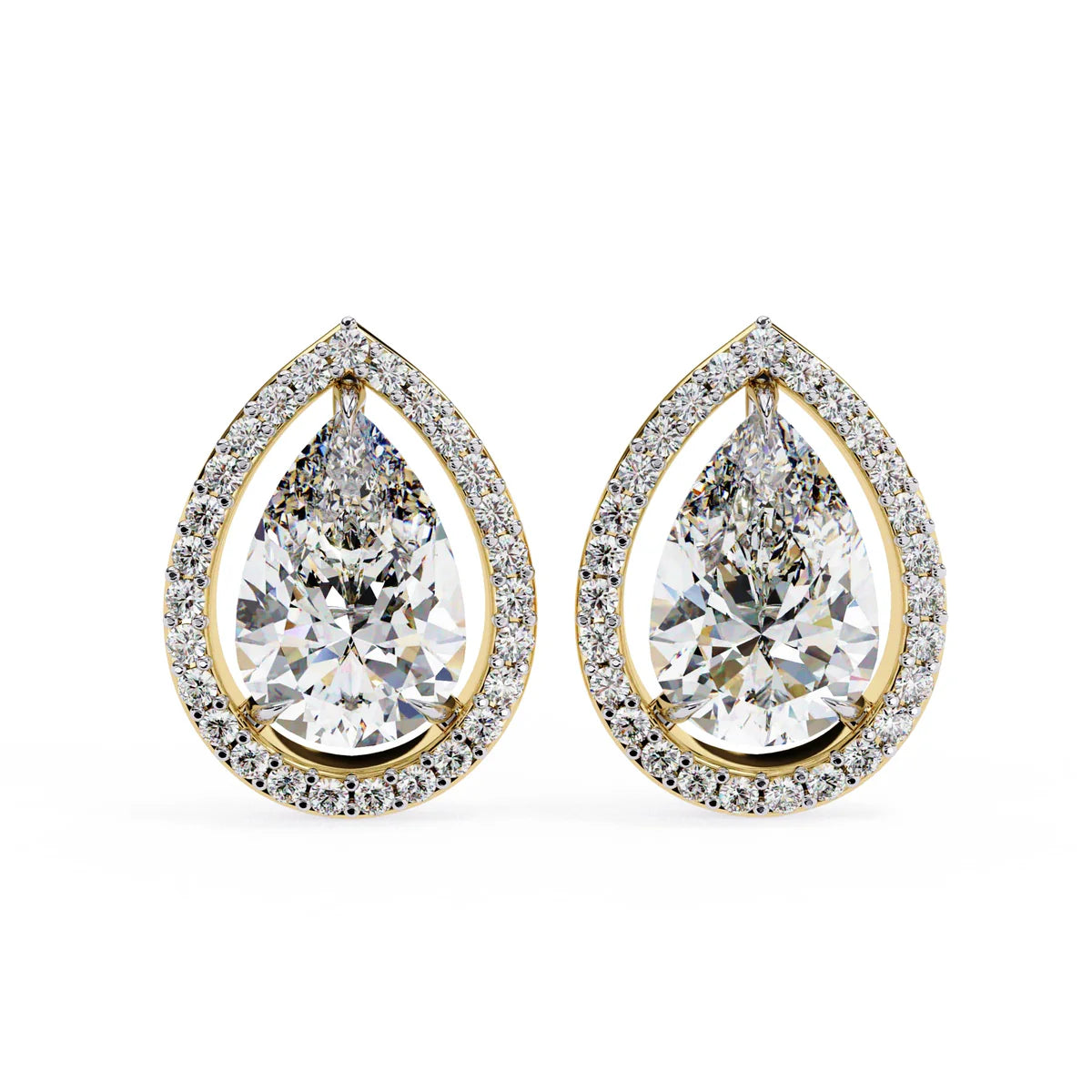 Royal Pear Halo Studs