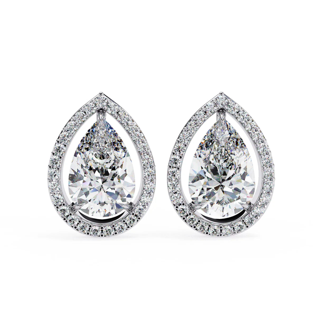 Royal Pear Halo Studs
