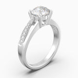Duet Round Brilliant Split Pave Ring