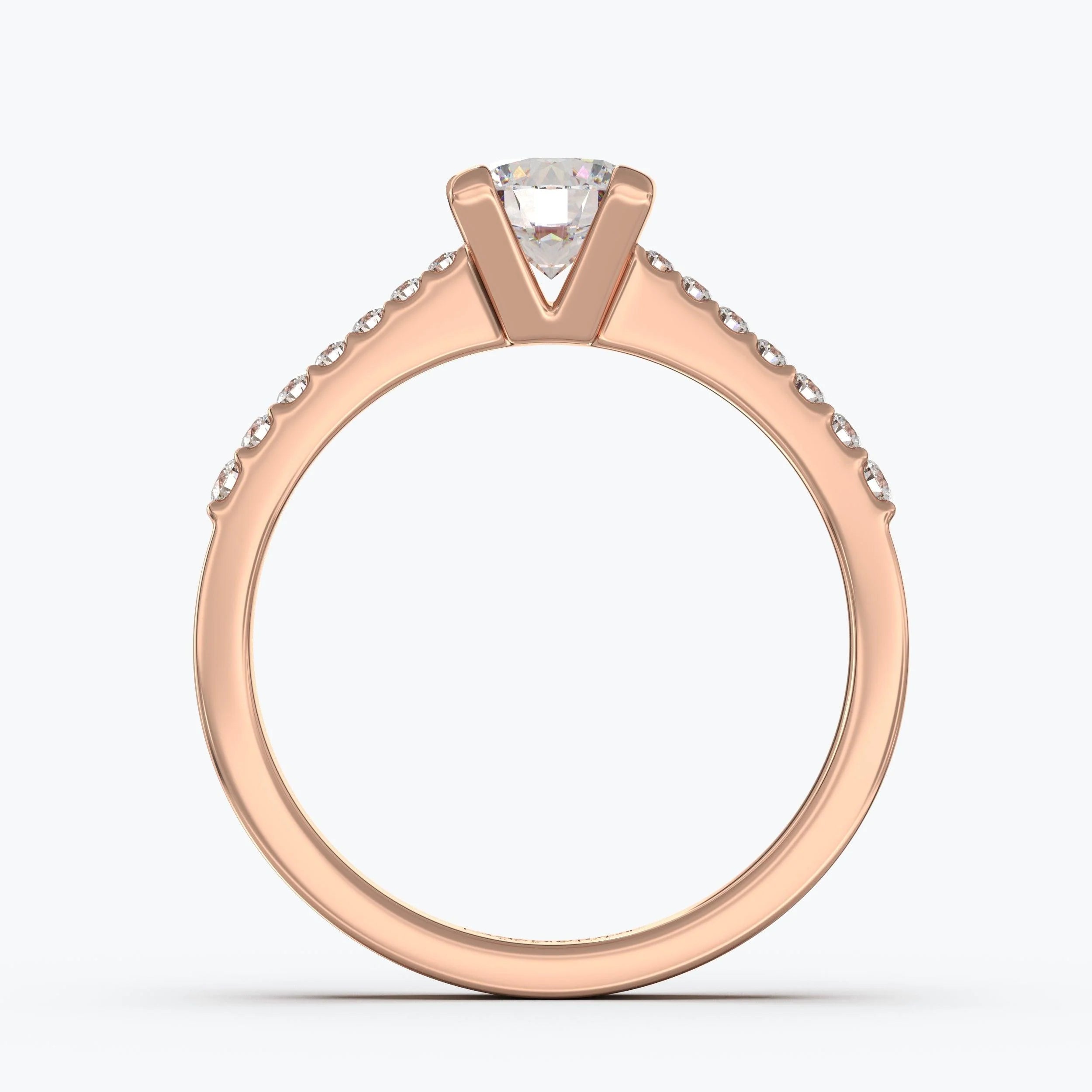 Graduate Round Brilliant Tapered Pavé Ring