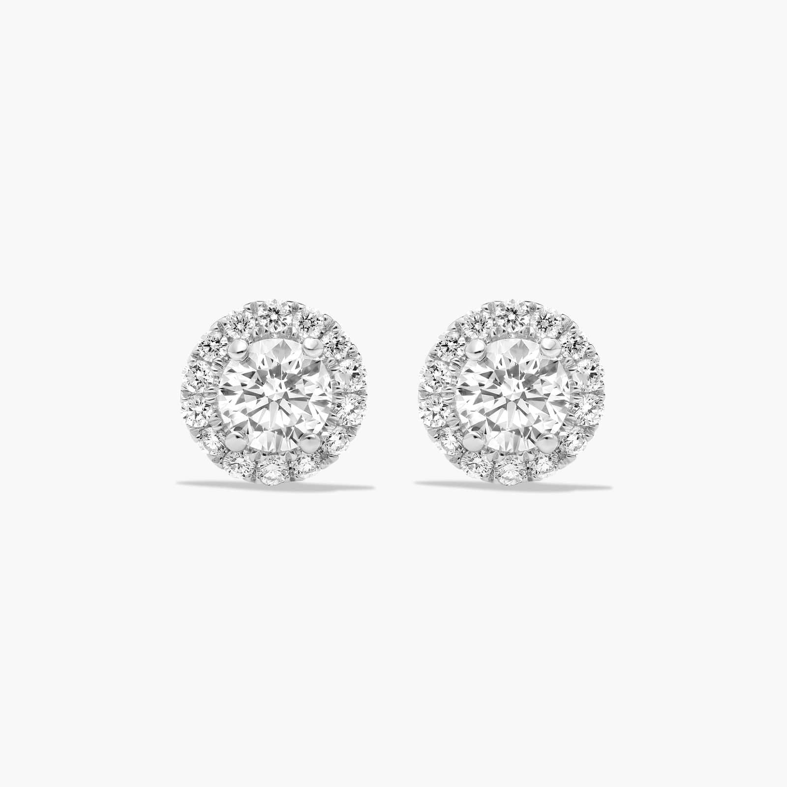 Royal Round Brilliant Halo Studs