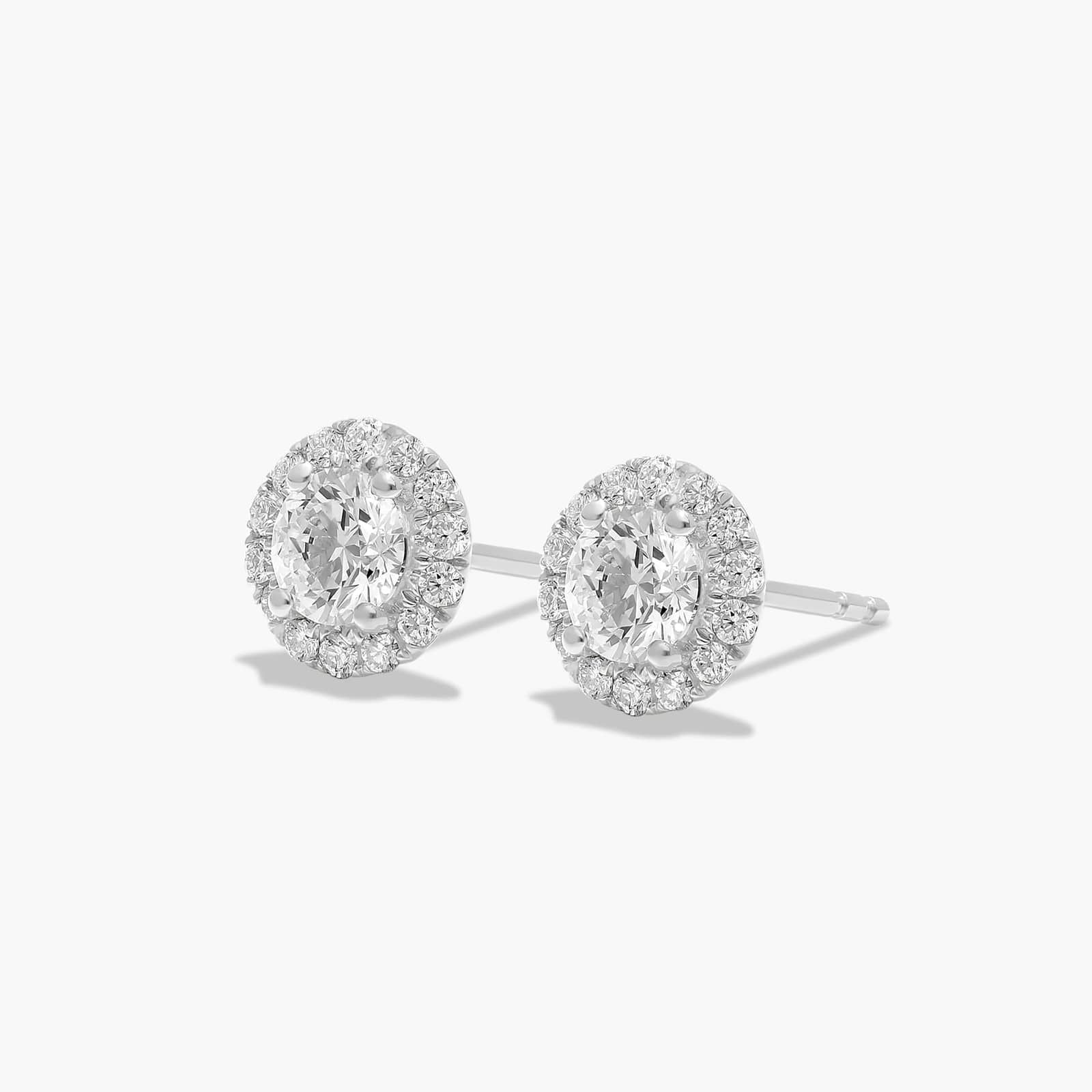 Royal Round Brilliant Halo Studs