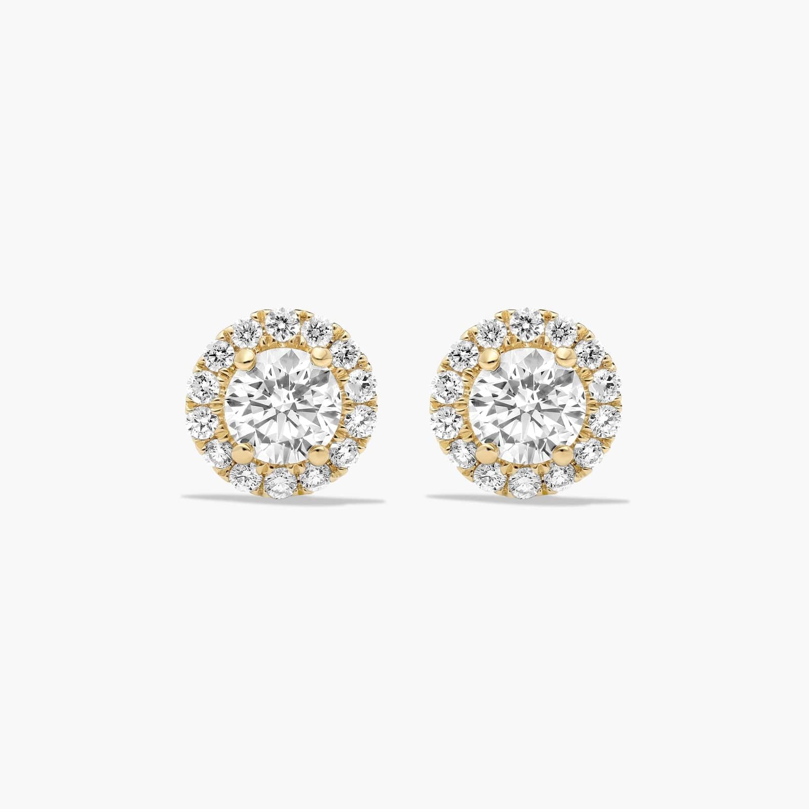 Royal Round Brilliant Halo Studs