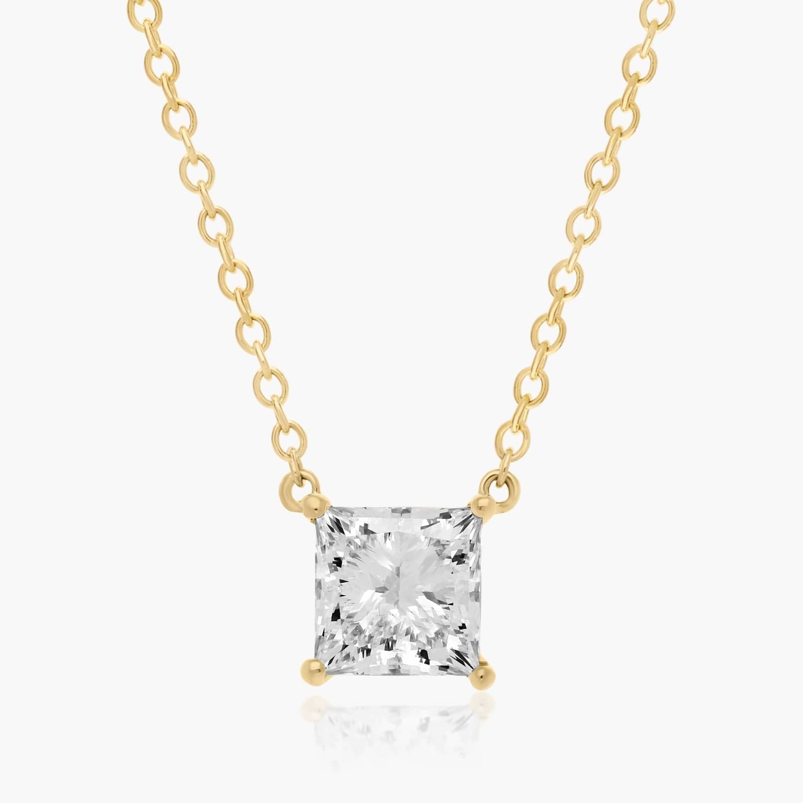 Classic Princess Solitaire Pendant