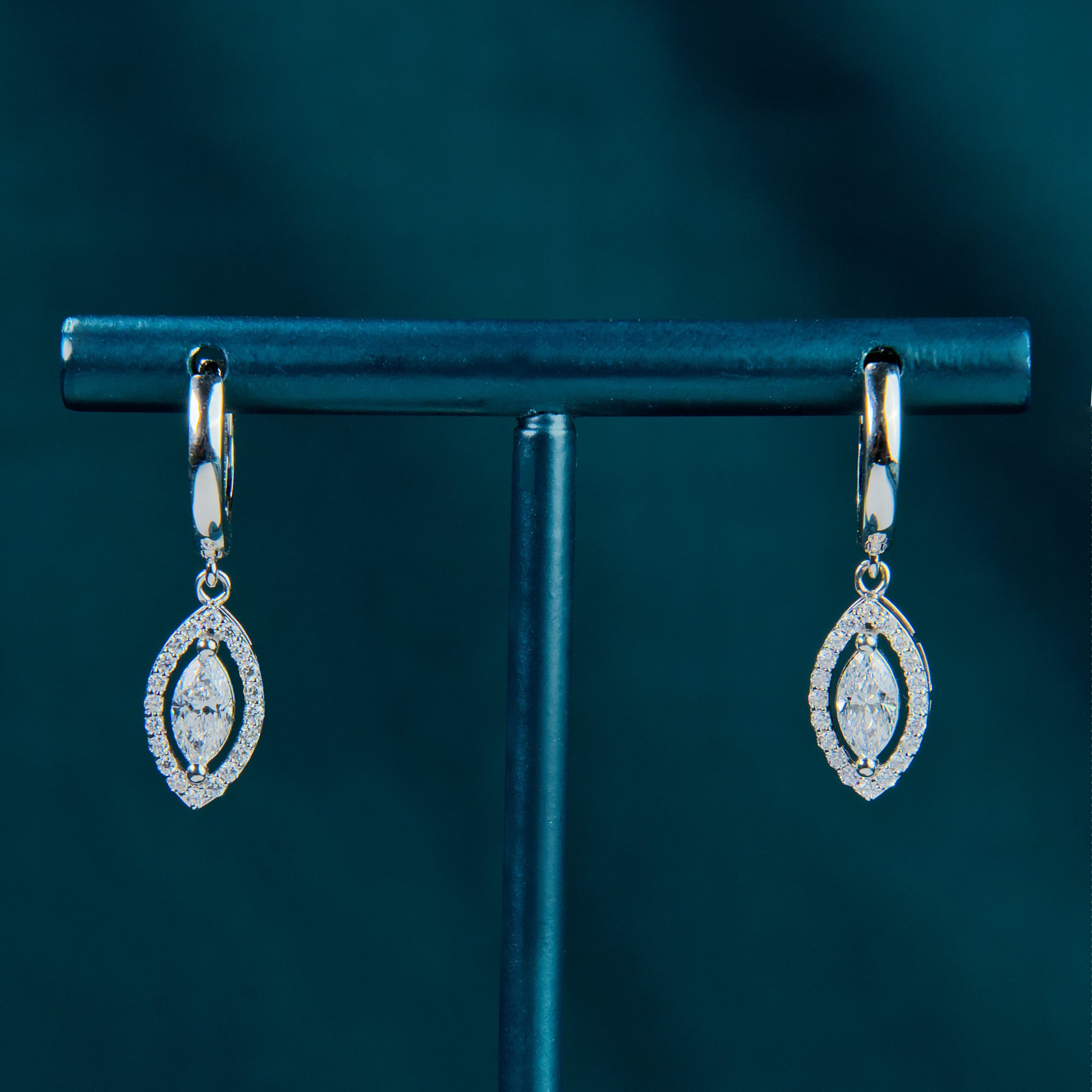 Classic Marquise Halo Hoops