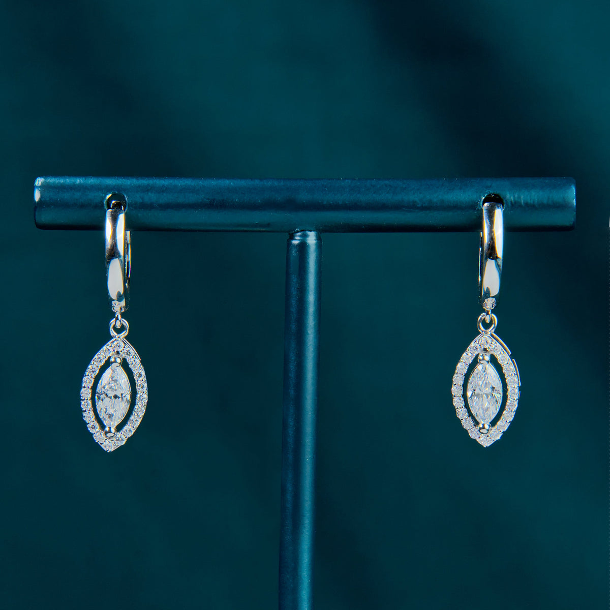 Classic Marquise Halo Hoops