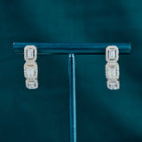 Emerald Halo Arc Earrings
