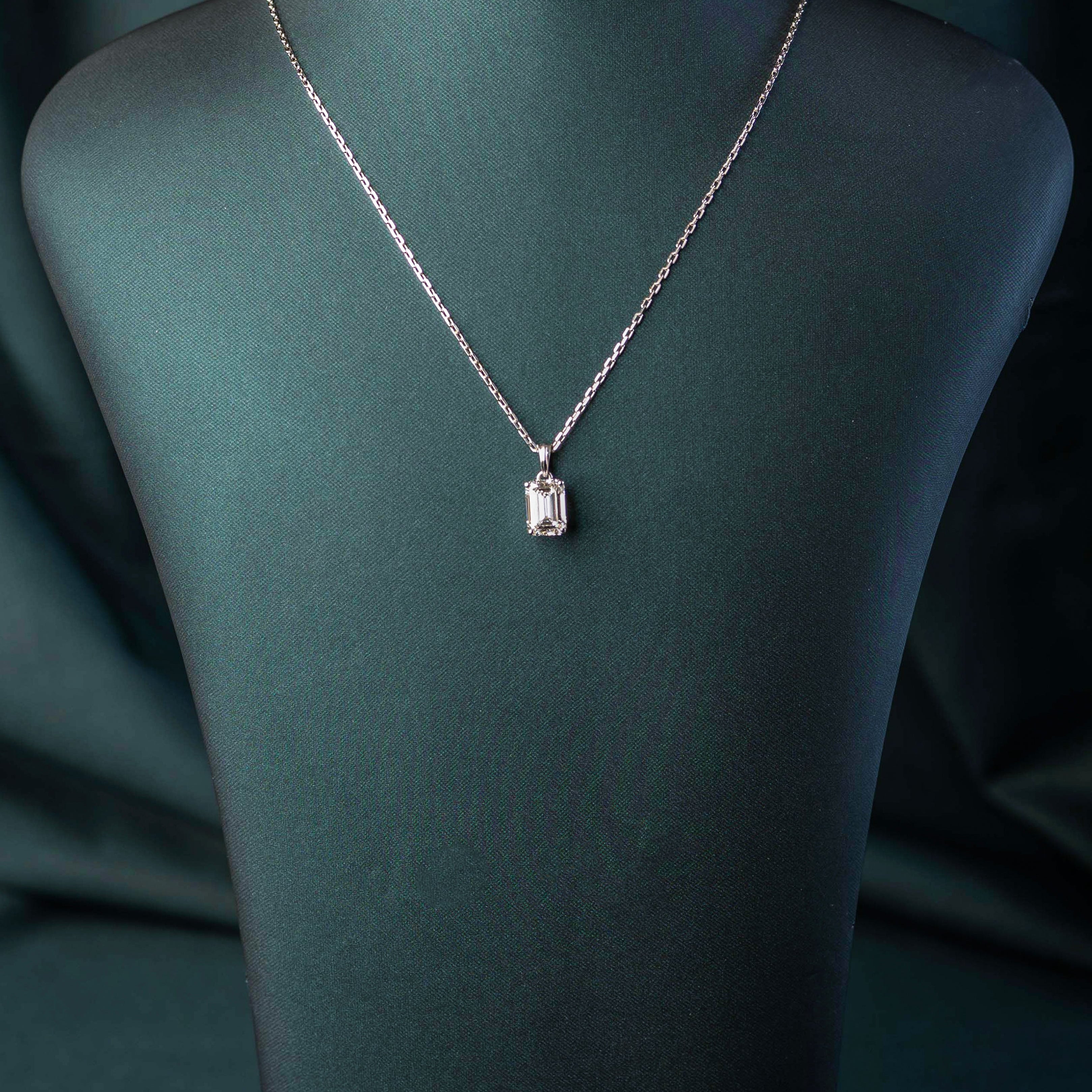 Classic Emerald Solitaire Pendant