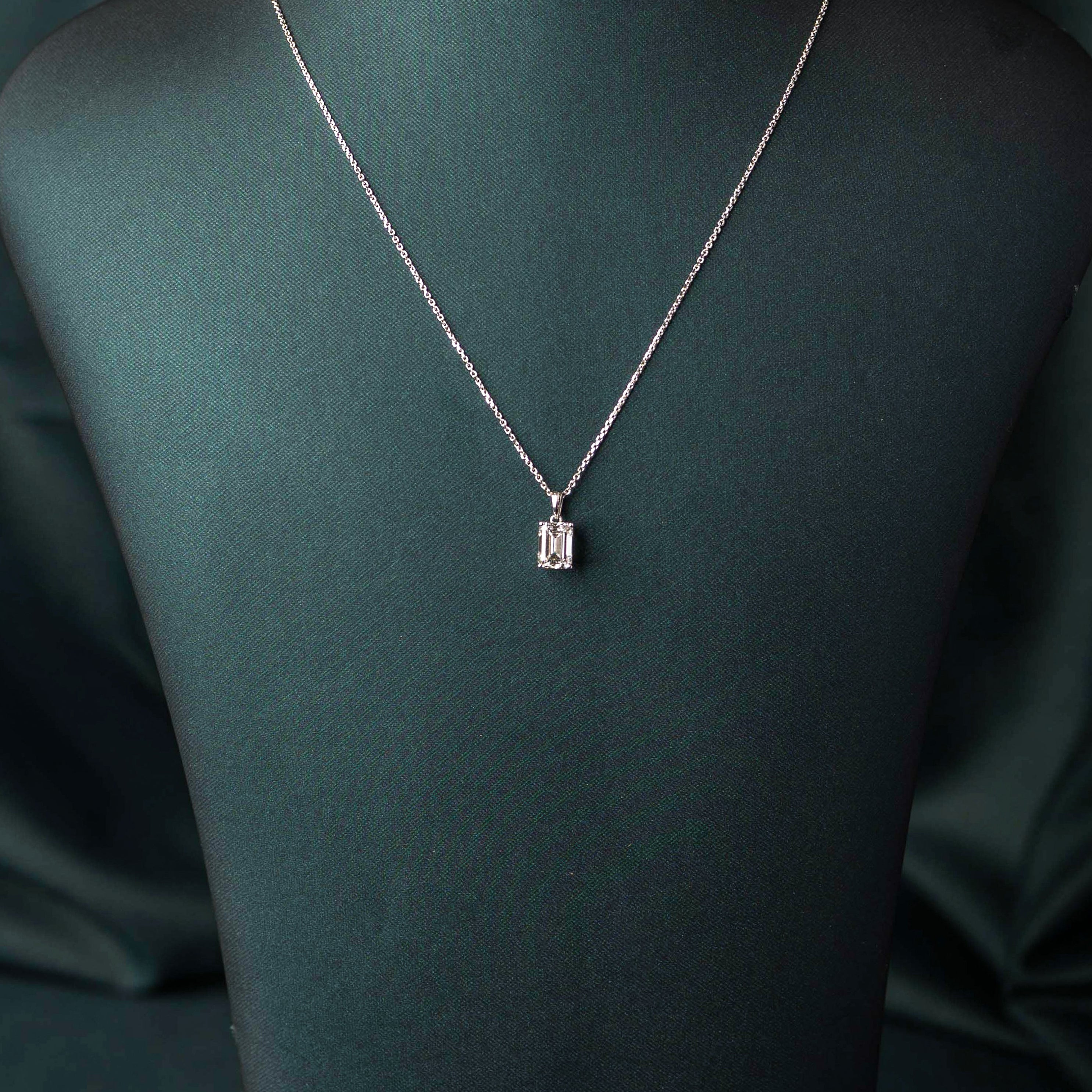Classic Emerald Solitaire Pendant