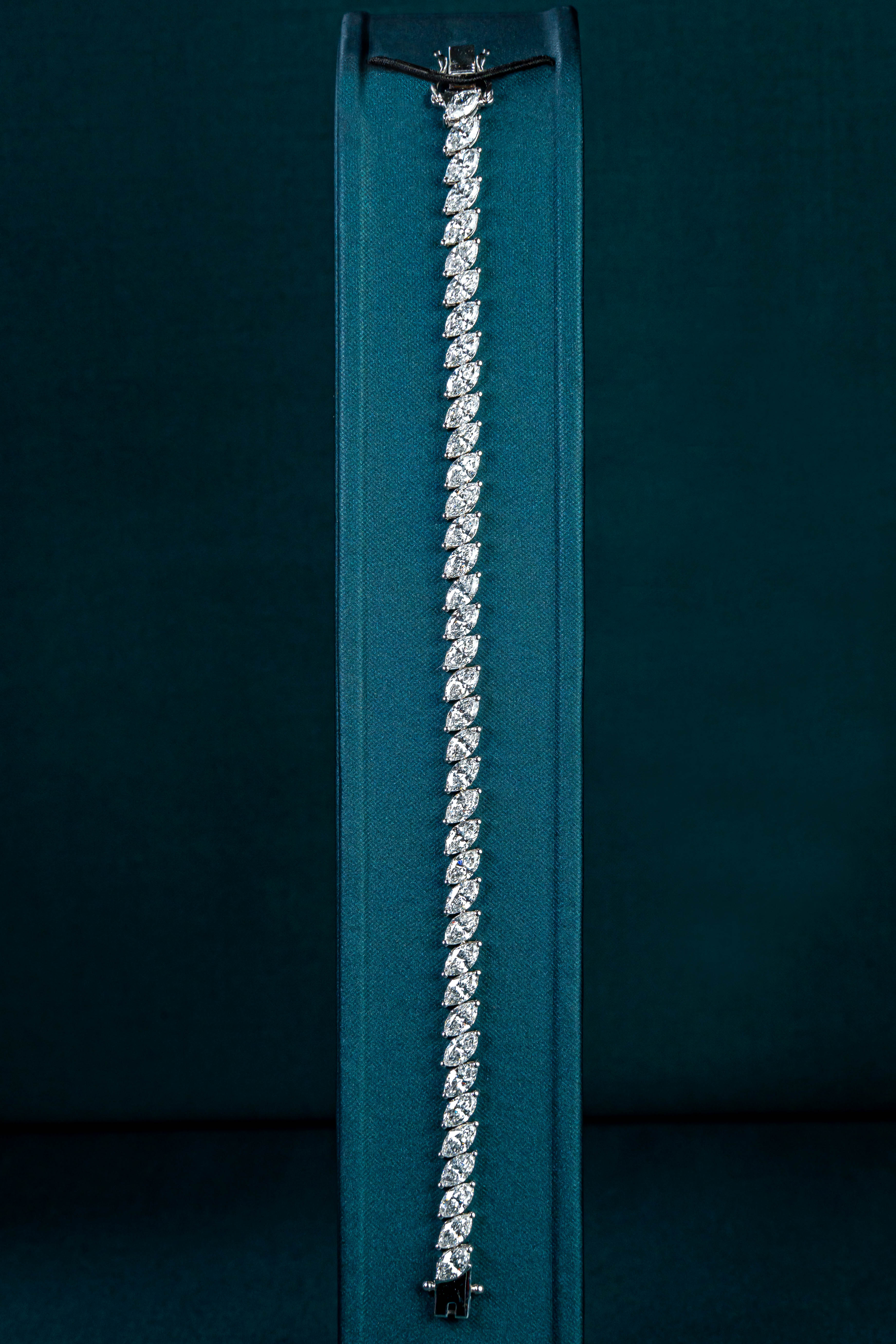 Marquise Angular Tennis Bracelet