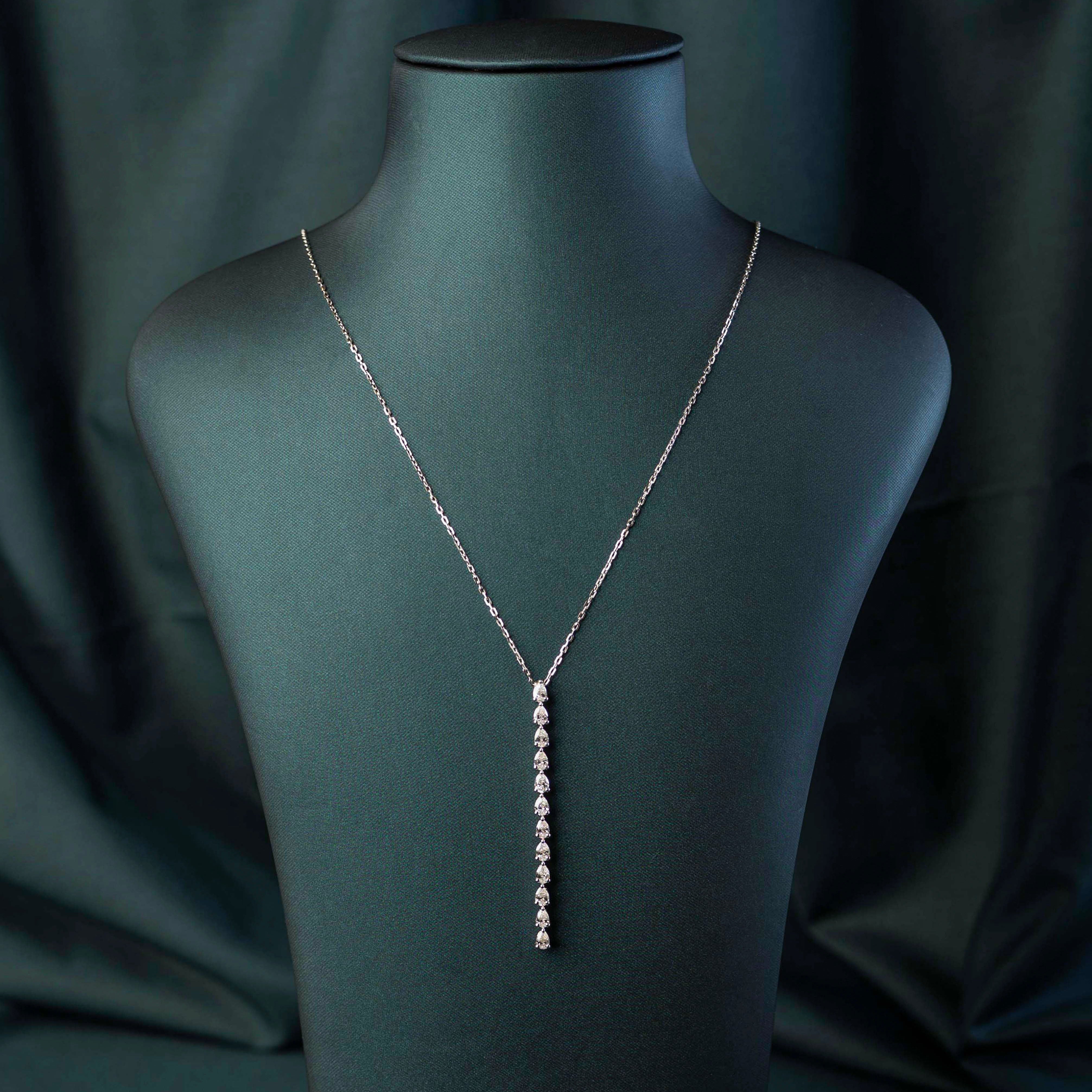 Tatiana Pear Lariat Pendant