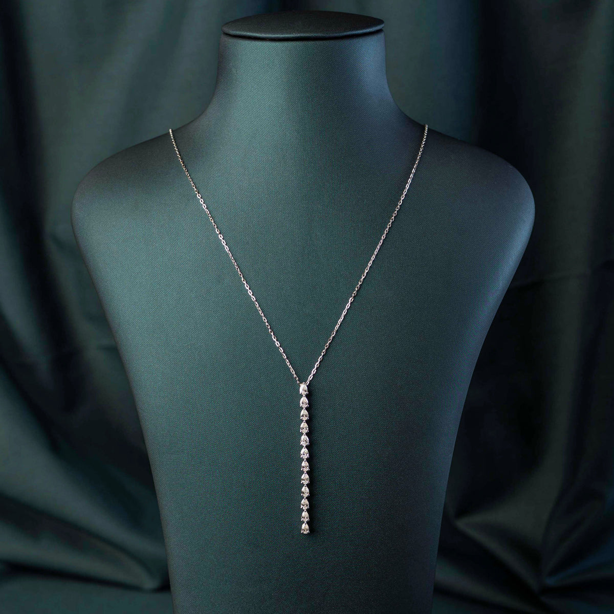 Tatiana Pear Lariat Pendant