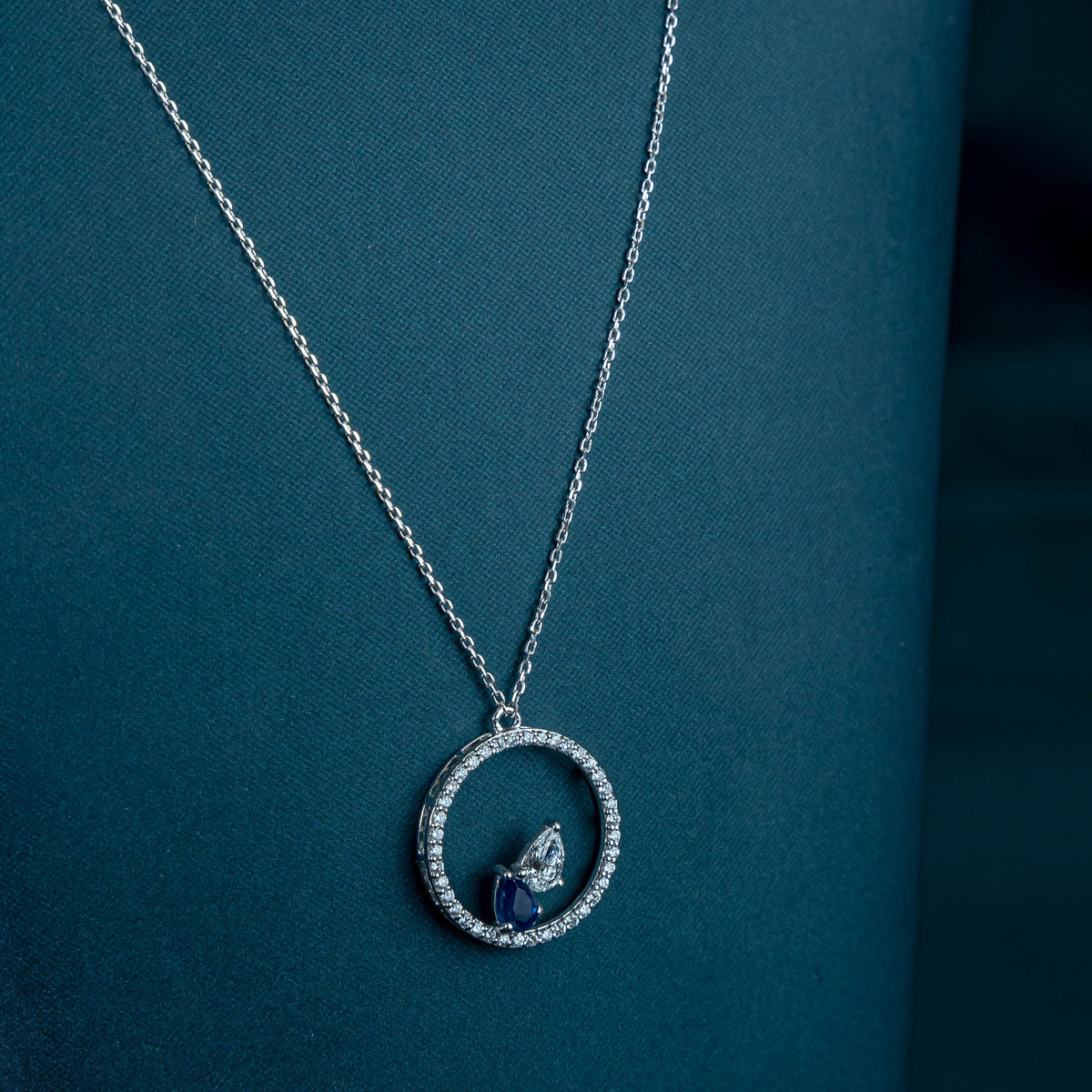 Celeste Sapphire Circle Necklace
