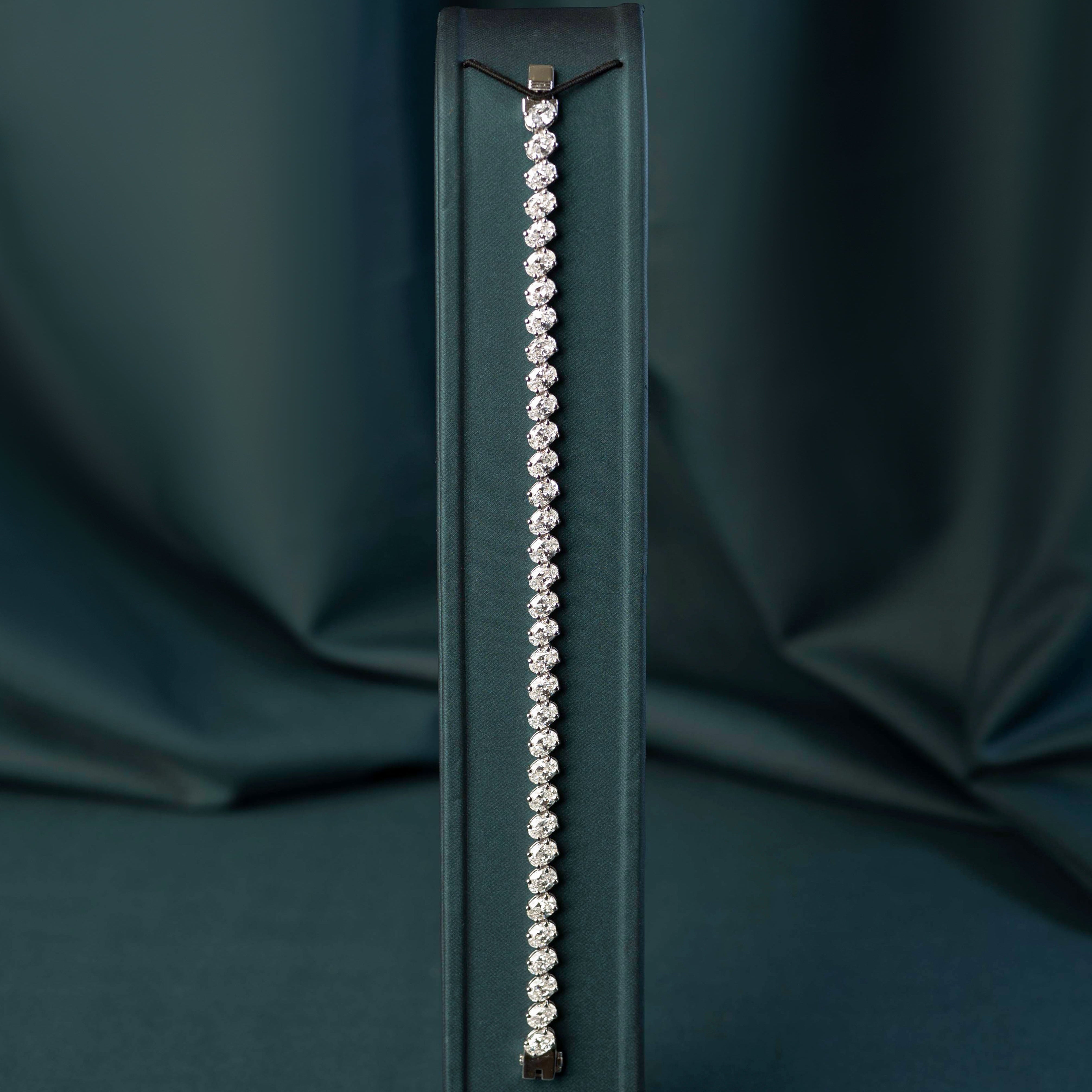 Oval Angular Tennis Bracelet