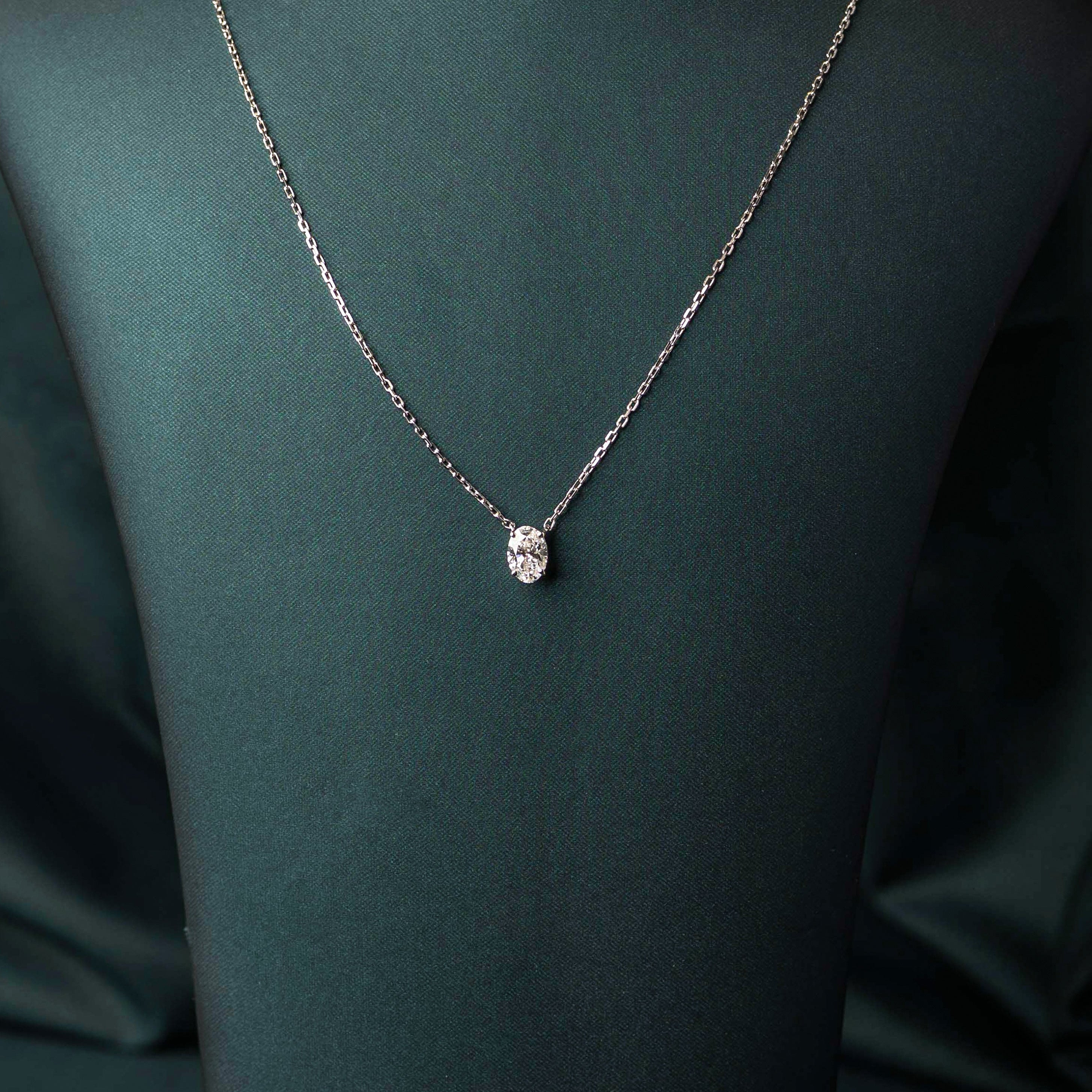 Classic Oval Solitaire Pendant