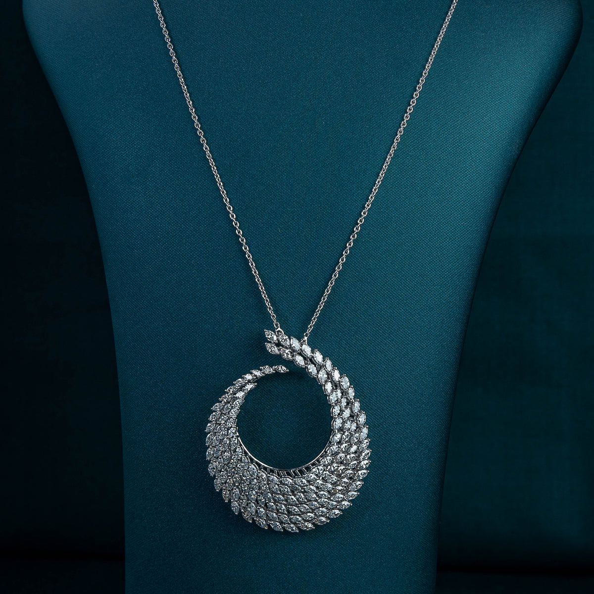 Infinity Spiral Diamond Pendant