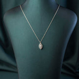 Classic Marquise Halo Solitaire Pendant