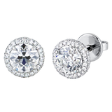 Classic Round Halo Diamond Earrings
