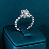 Brigette Emerald Beaded Halo Ring