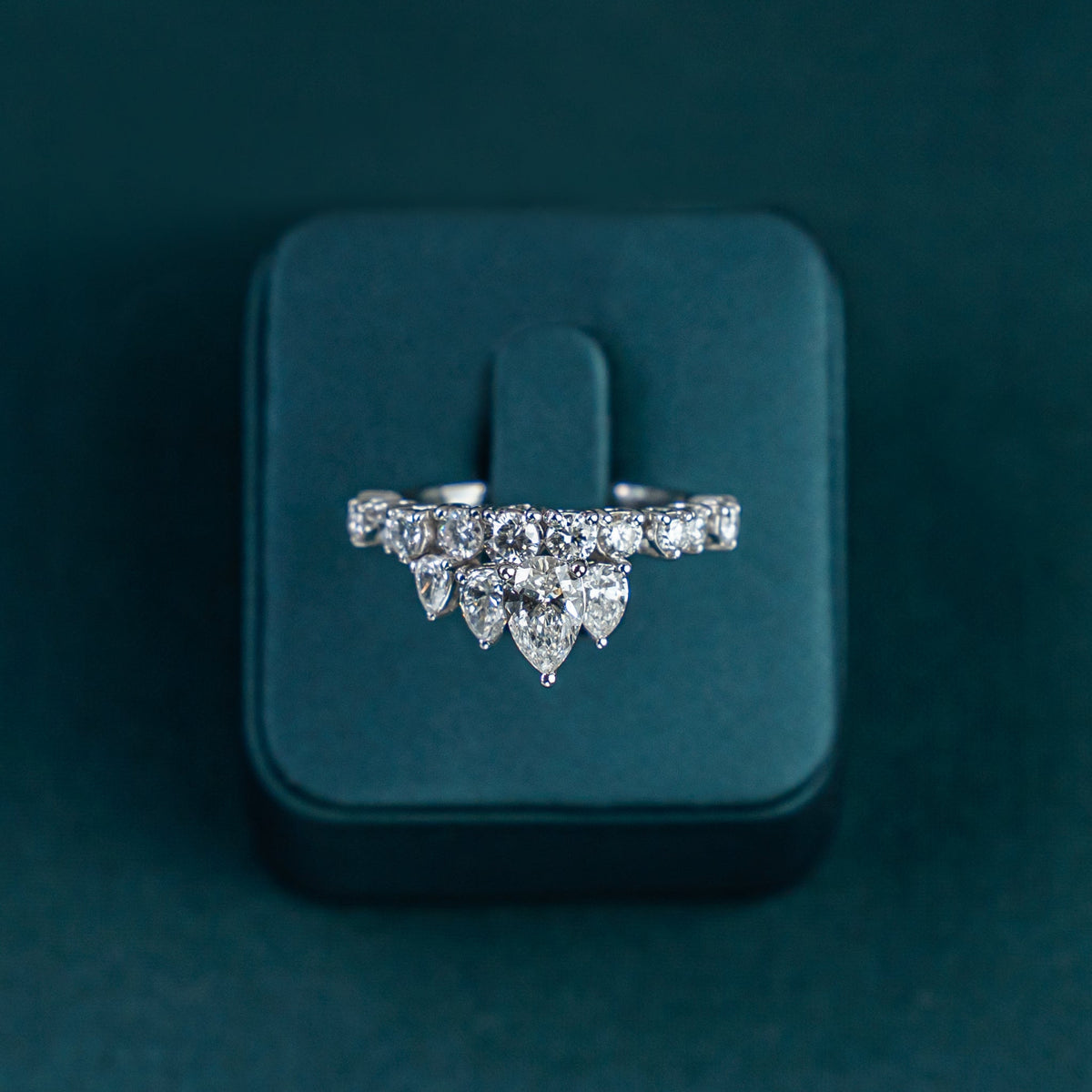 Honorine Pear Crown Ring