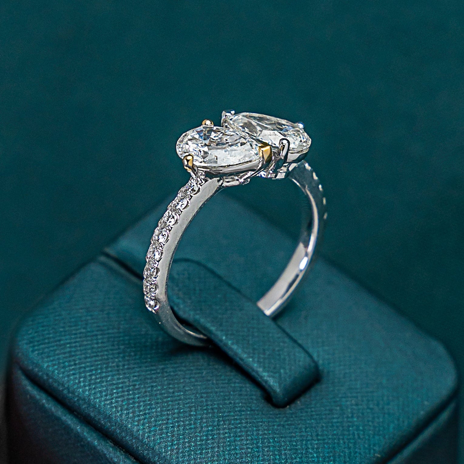 Coralise Pear Pave Ring