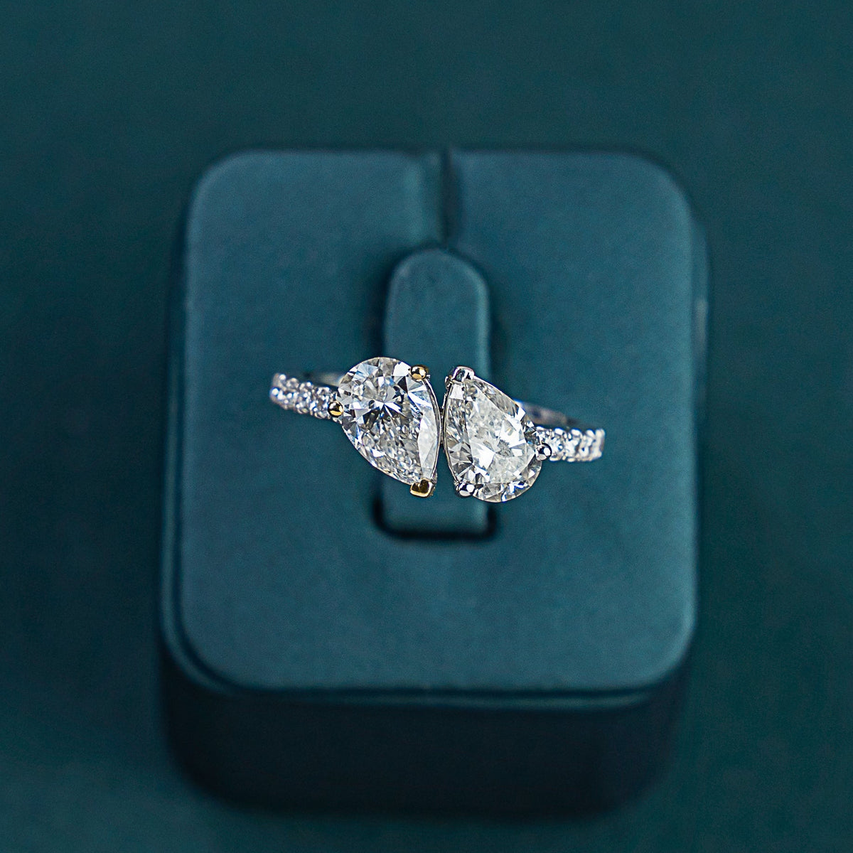 Coralise Pear Pave Ring