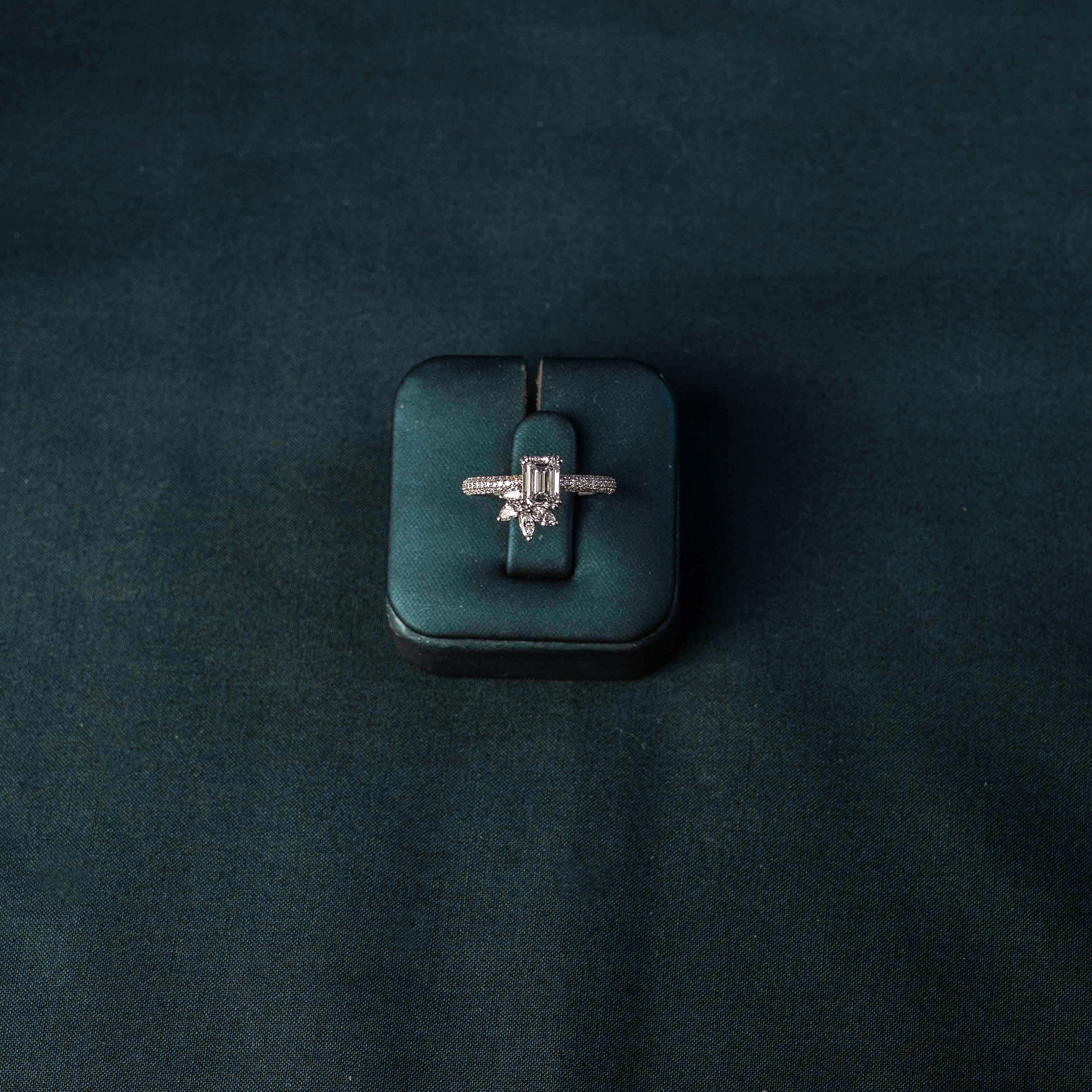 Mirabelle Emerald Halo Ring