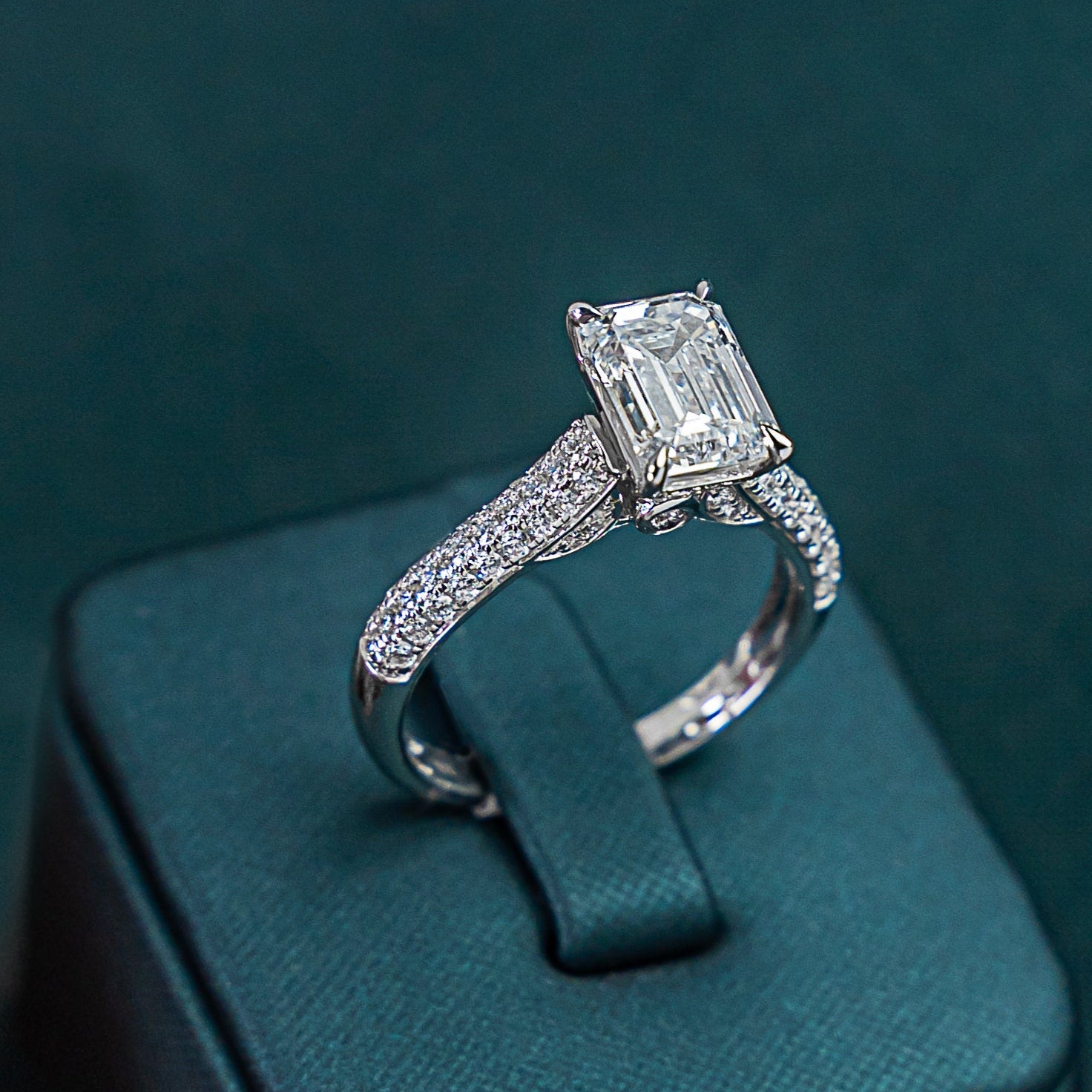 The Crown Emerald Pave Ring